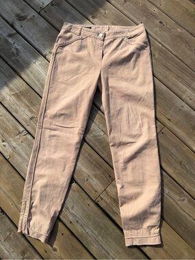 ESCADA Blush Pink Ankle Zip Stretch Pants Size 36 Designer Cropped Trousers